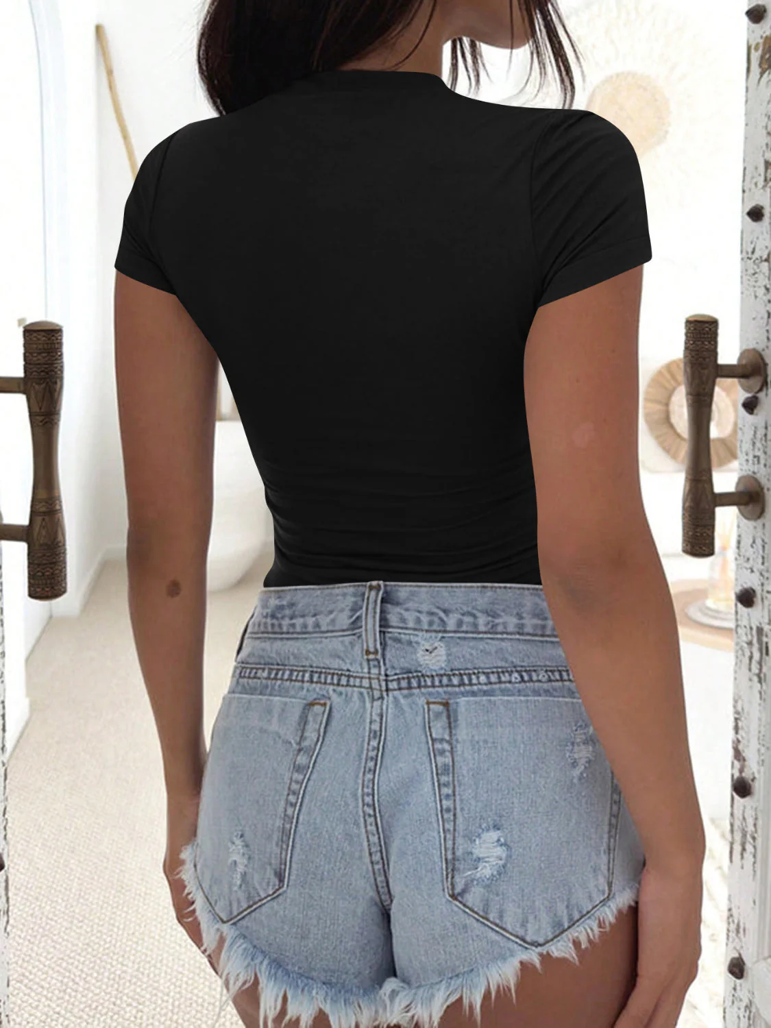 Scoop Neck Short Sleeve T-Shirt - Image 9