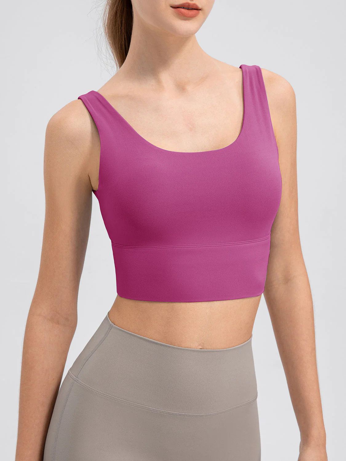 Scoop Neck Wide Strap Active Tank - Image 16