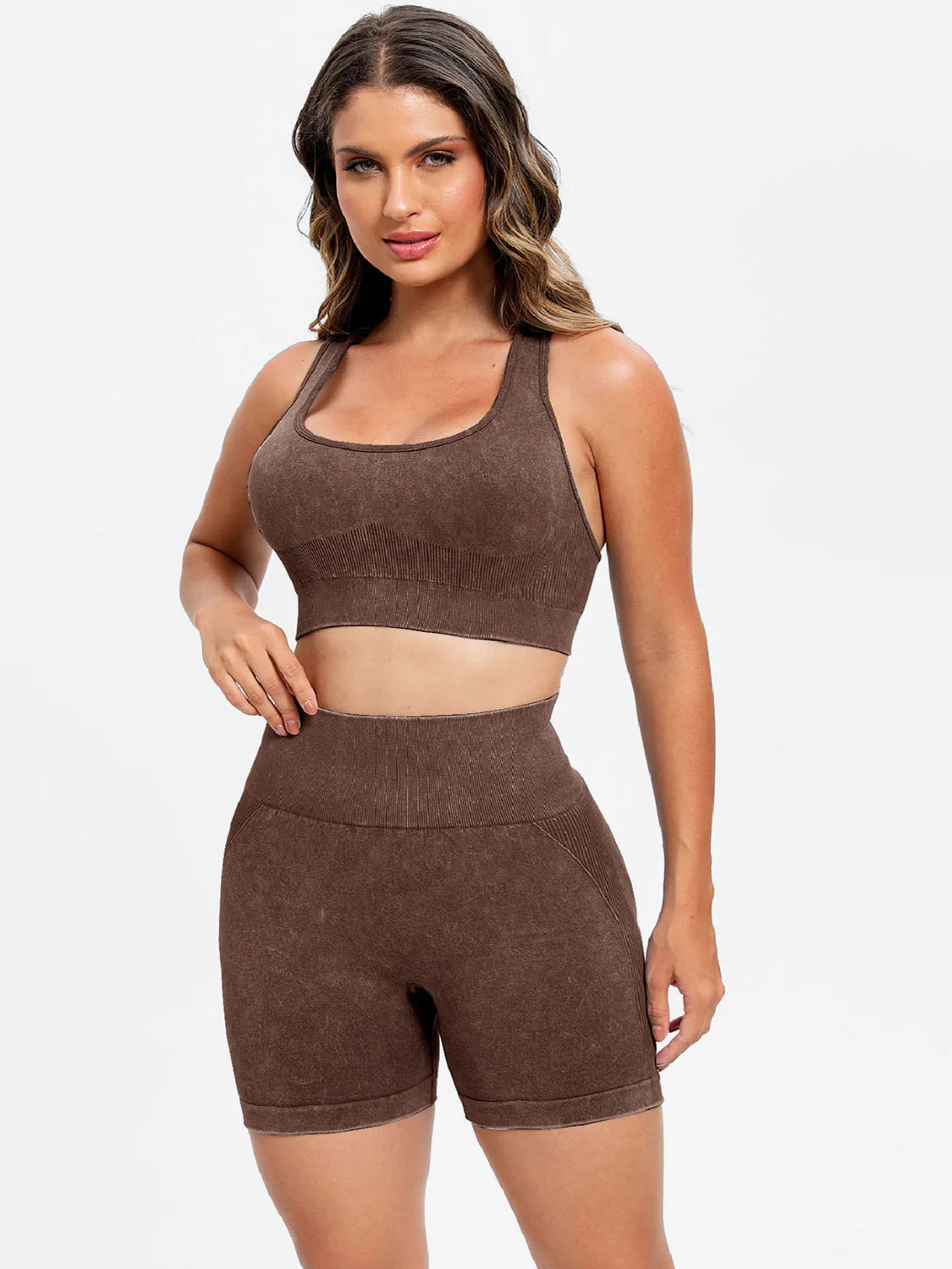 Scoop Neck Wide Strap Top and Shorts Active Set - Image 10