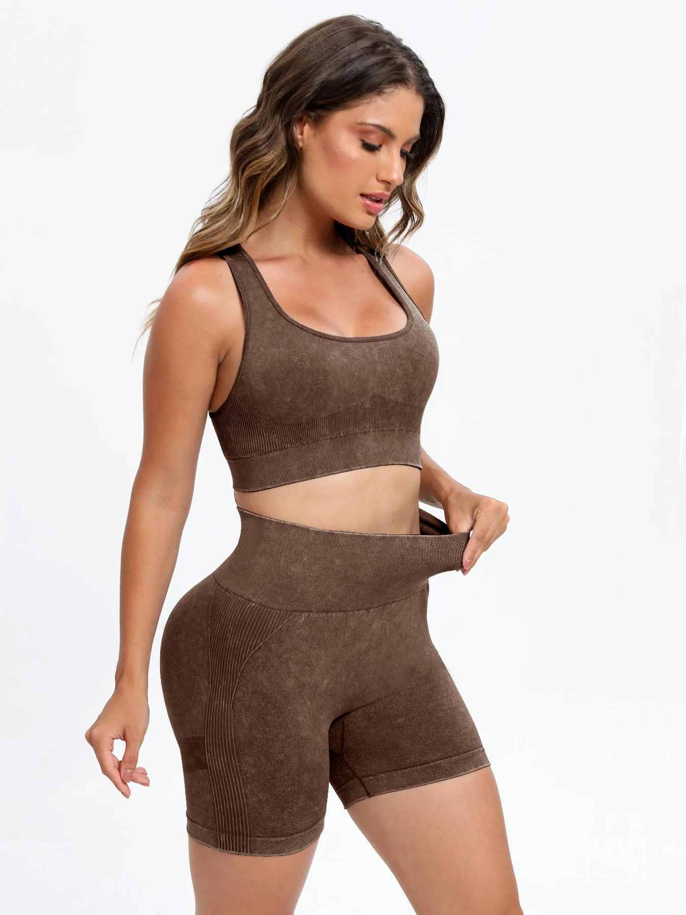 Scoop Neck Wide Strap Top and Shorts Active Set - Image 12