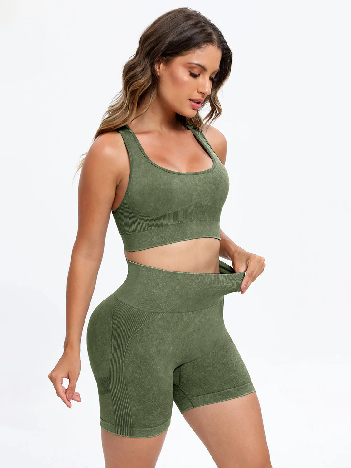 Scoop Neck Wide Strap Top and Shorts Active Set - Image 17