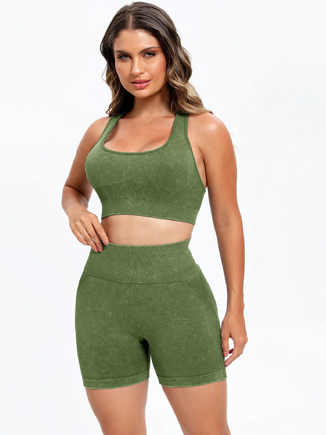 Scoop Neck Wide Strap Top and Shorts Active Set - Image 20