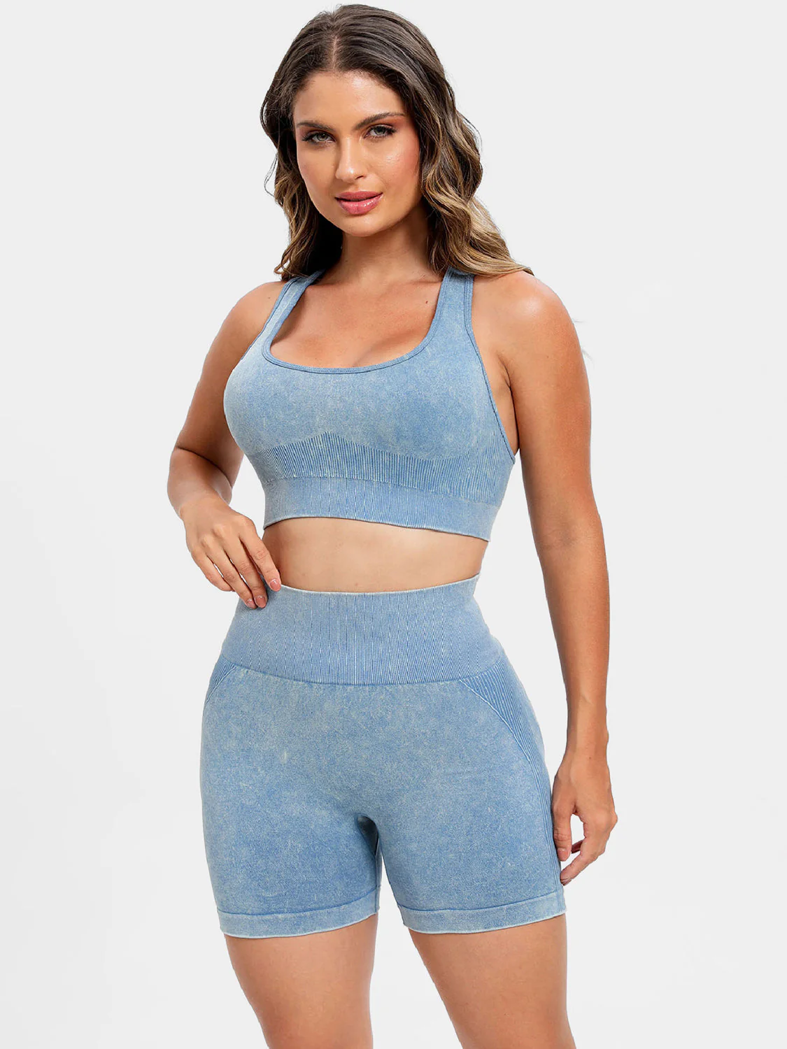 Scoop Neck Wide Strap Top and Shorts Active Set - Image 5