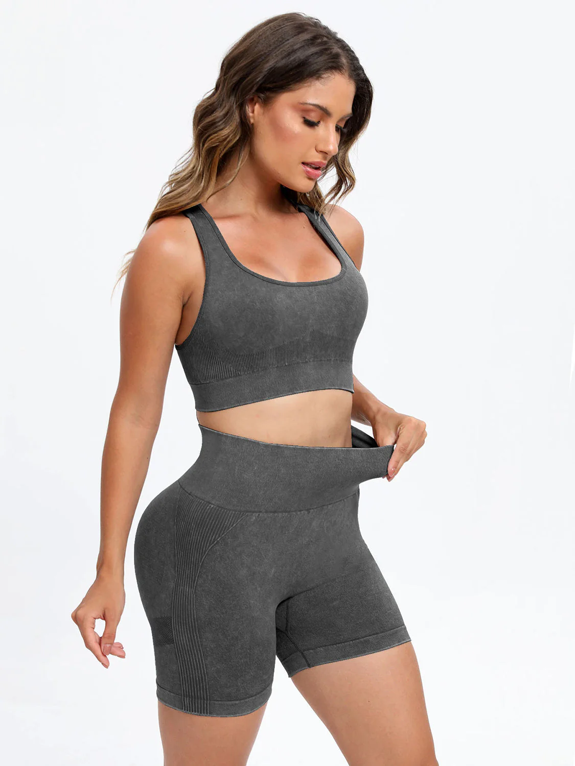 Scoop Neck Wide Strap Top and Shorts Active Set - Image 6