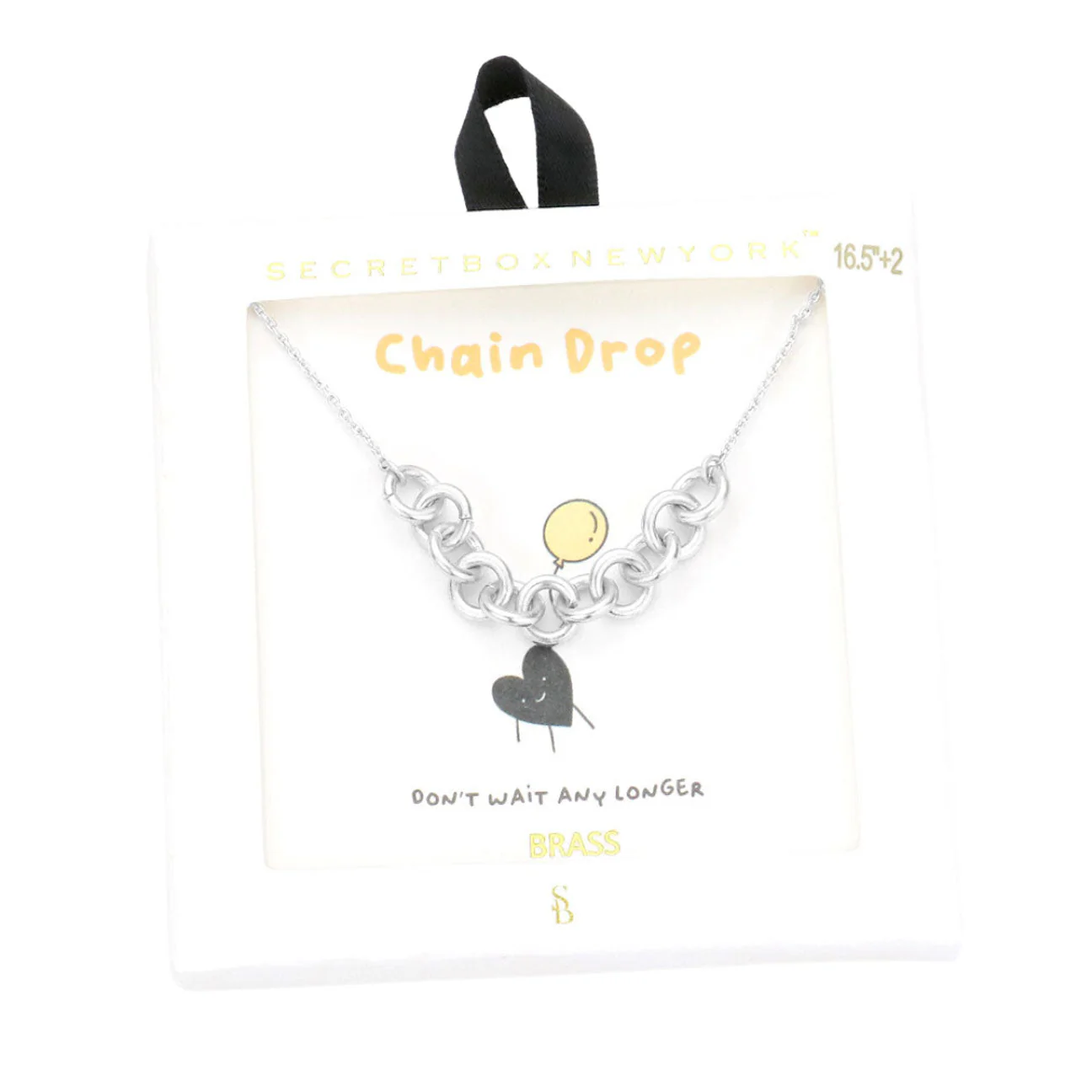 Secret Box Brass Metal Chain Link Pendant Necklace by Madeline Love - Image 2