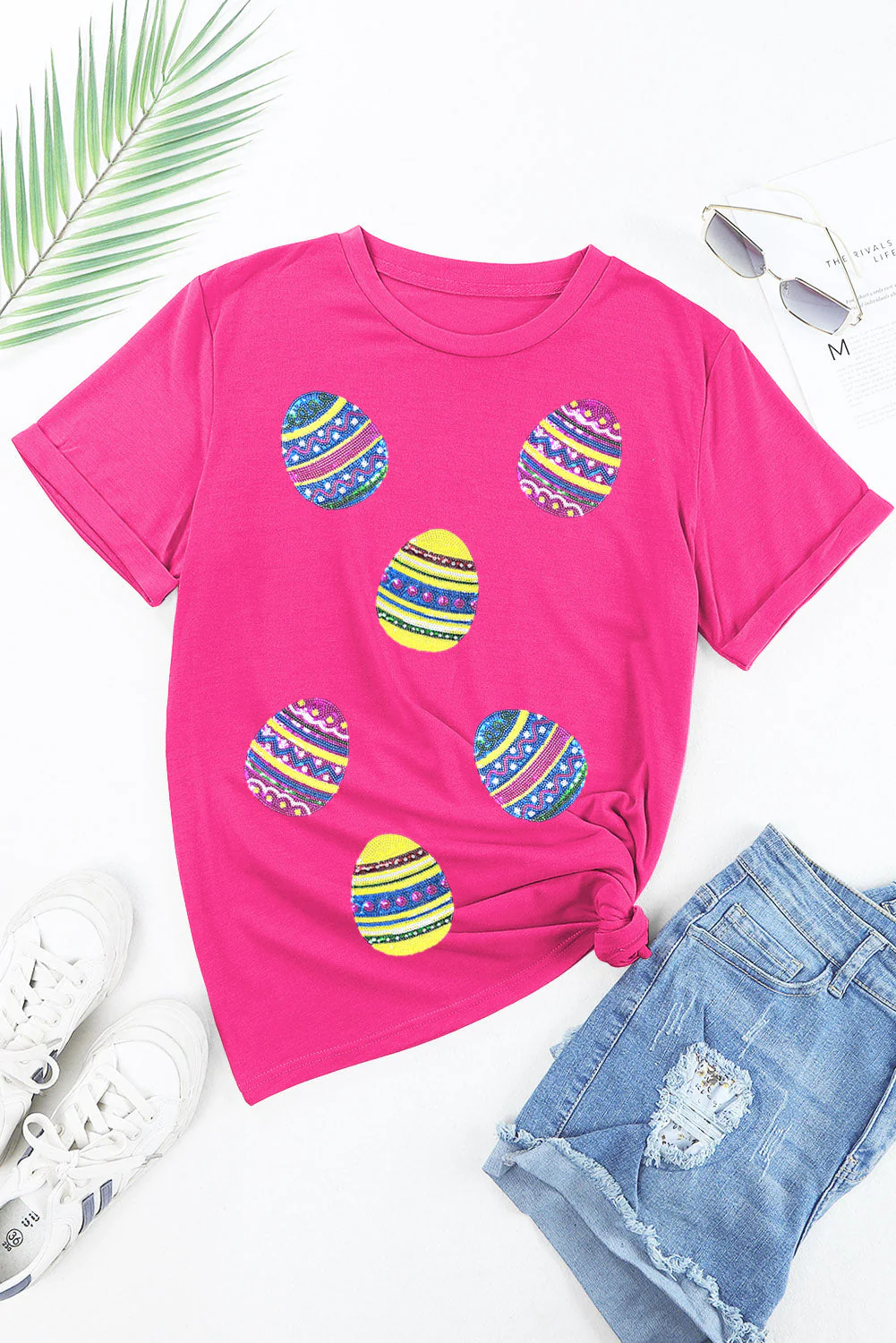 Sequin Easter Egg Short Sleeve T-Shirt - Image 6
