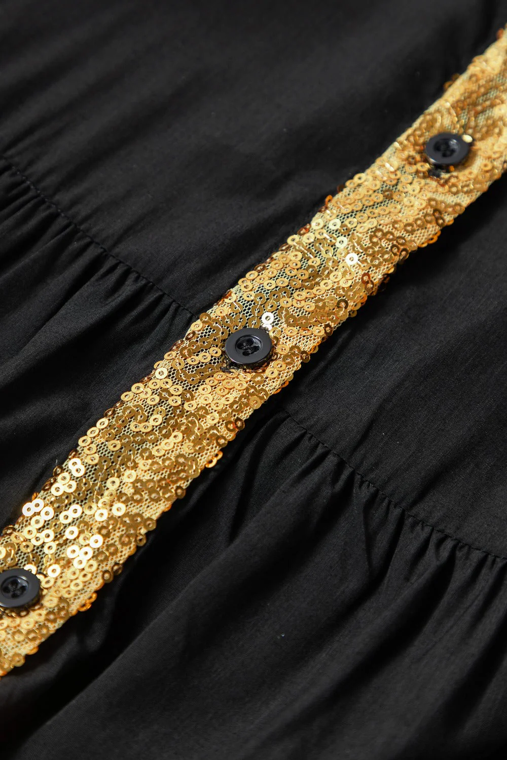 Sequin Half Button Short Sleeve Dress - Image 10