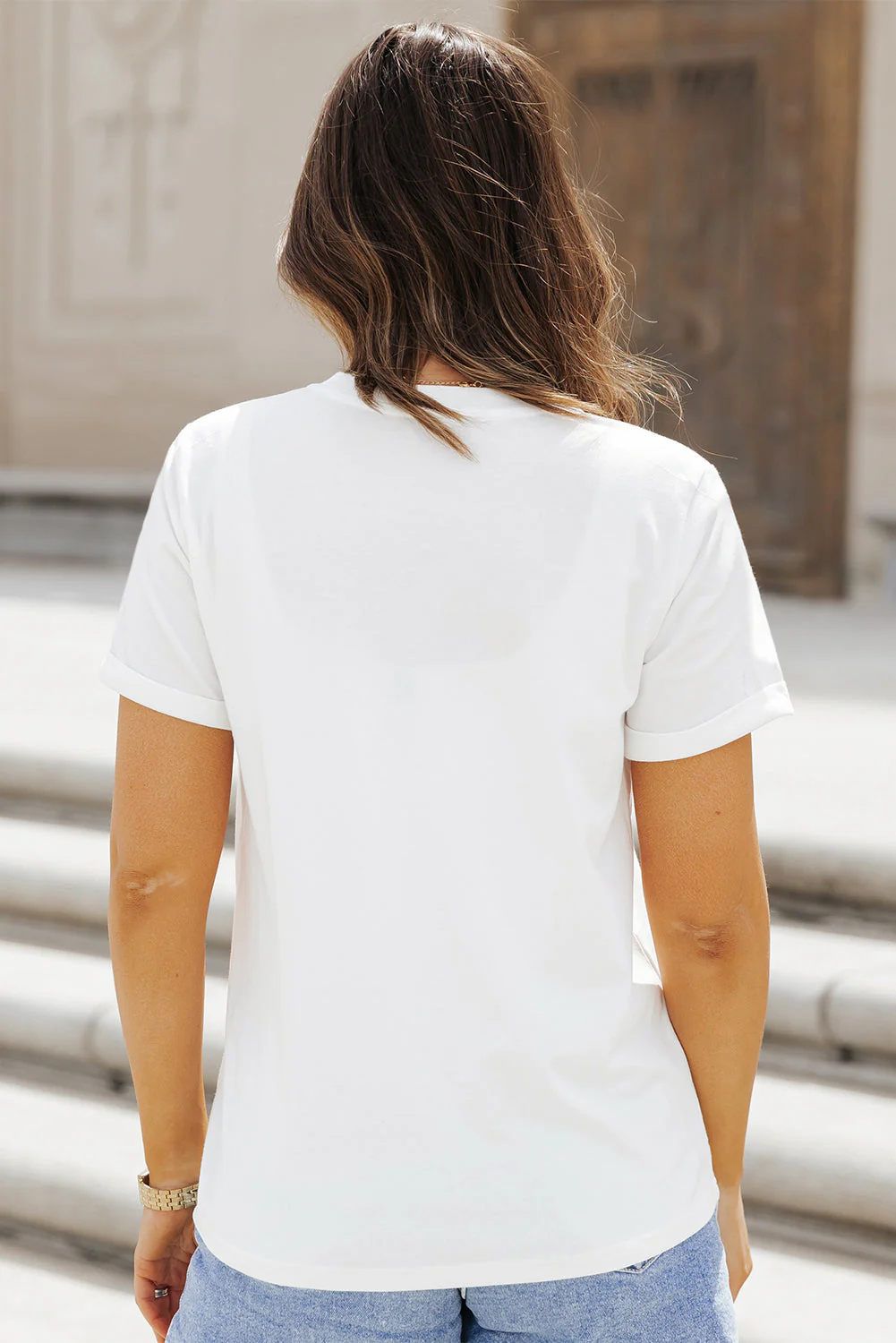 Sequin Leopard Round Neck Short Sleeve T-Shirt - Image 3