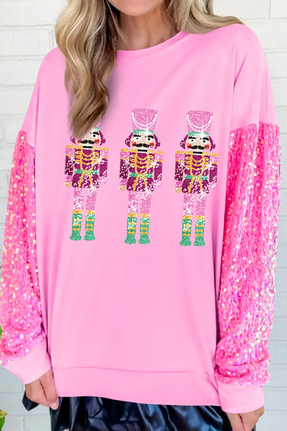 Sequin Nutcracker Dropped Shoulder Sweatshirt - Image 5