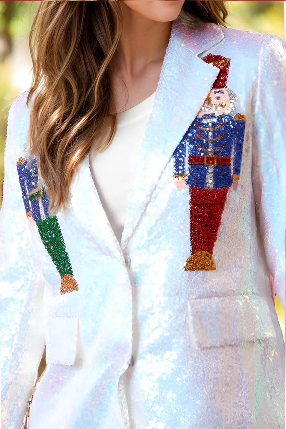 Sequin Nutcracker Long Sleeve Blazer - Image 5