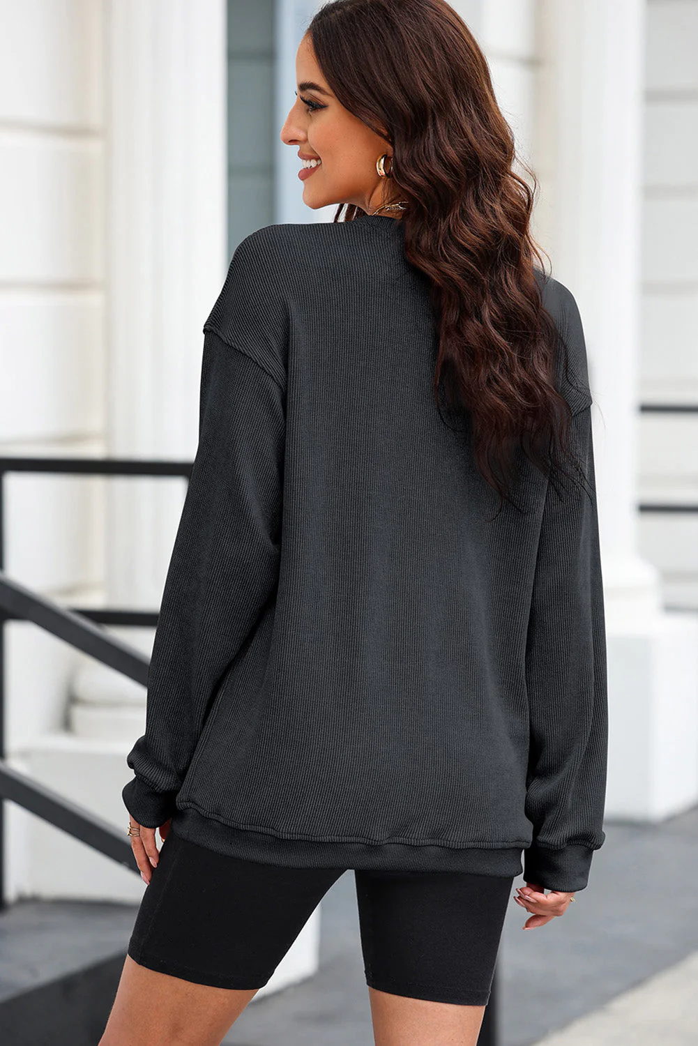 Sequin Nutcracker Round Neck Long Sleeve Sweatshirt - Image 3