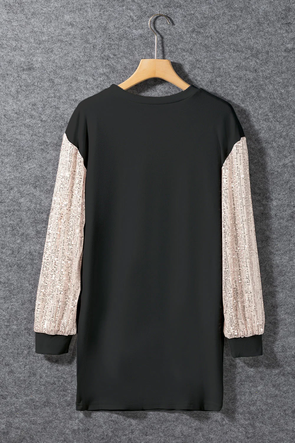Sequin Round Neck Long Sleeve Dress - Image 3