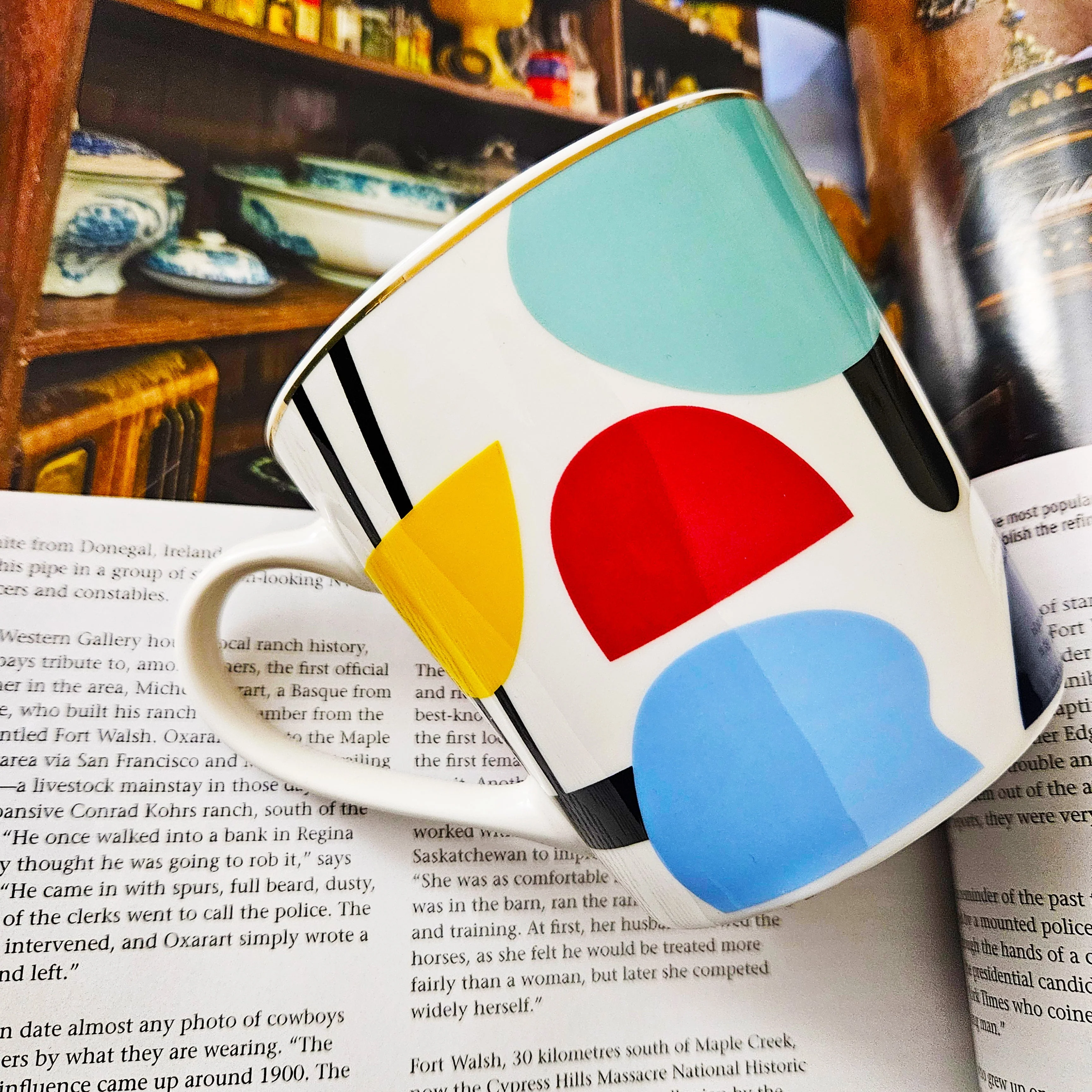 Set Of Four Ceramic Coffee Mugs Face Theme by Izhar Studio- CA - Image 3