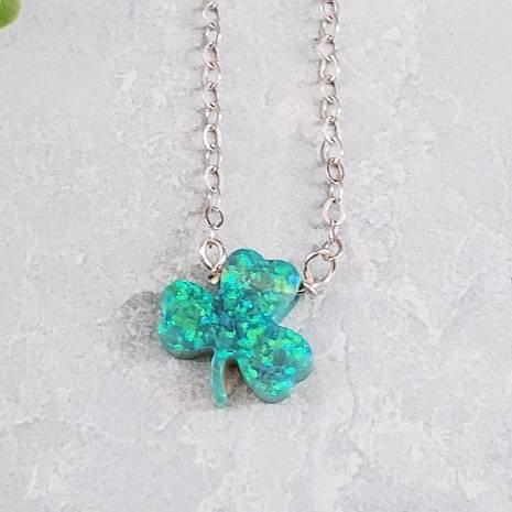 Shamrock Good Luck Charm Necklace by Salt and Sparkle - Image 3