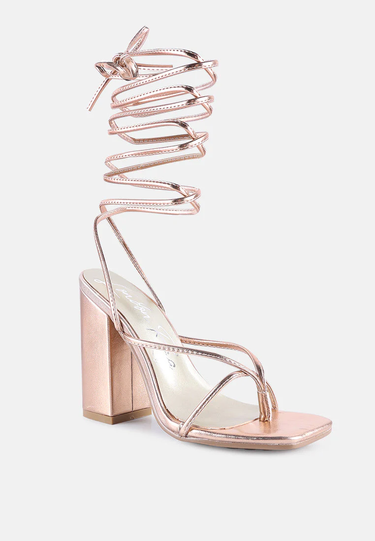 shewolf lace up high heel sandals by London Rag - Image 7