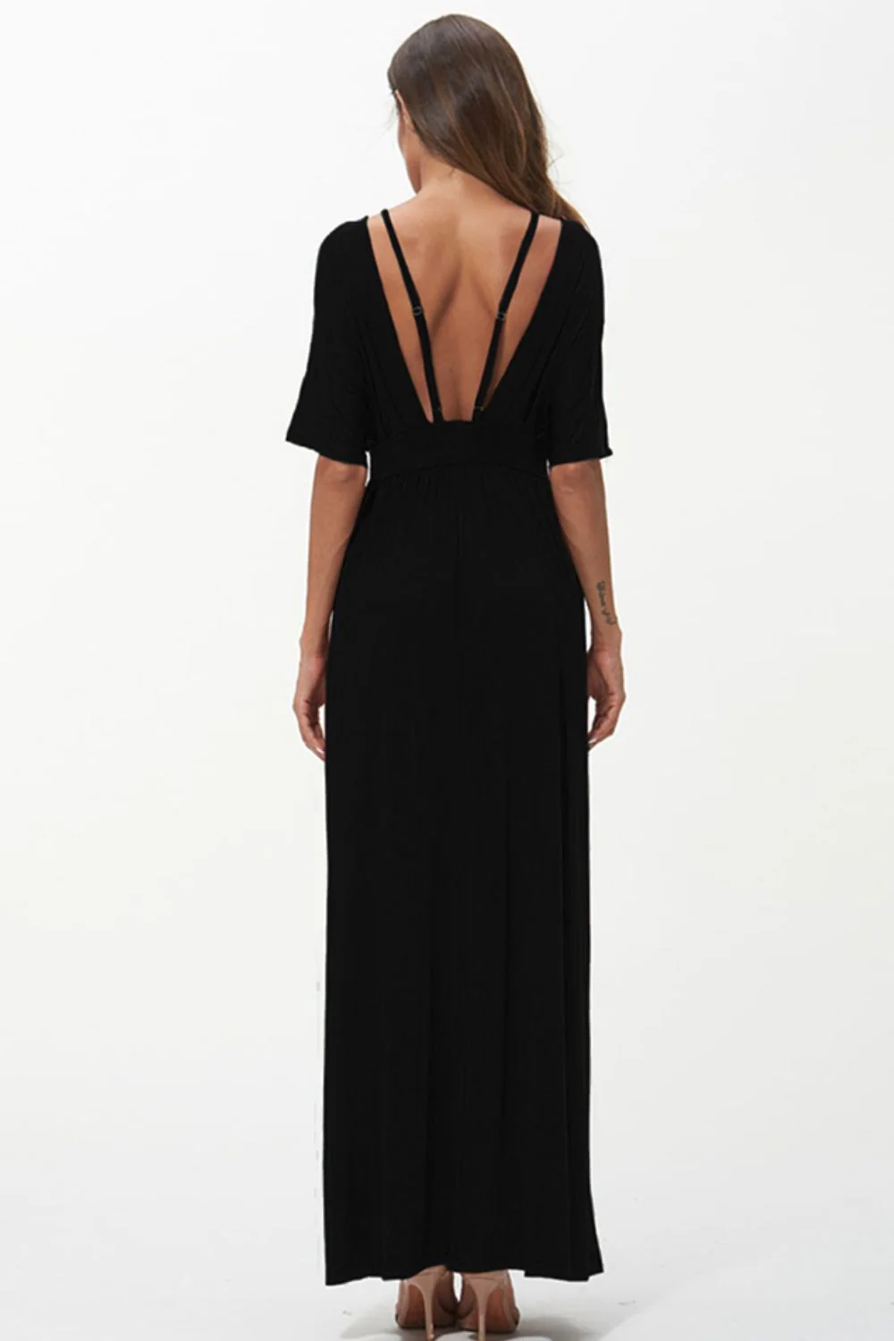 Shiny Strappy Neck Maxi Dress - Image 3