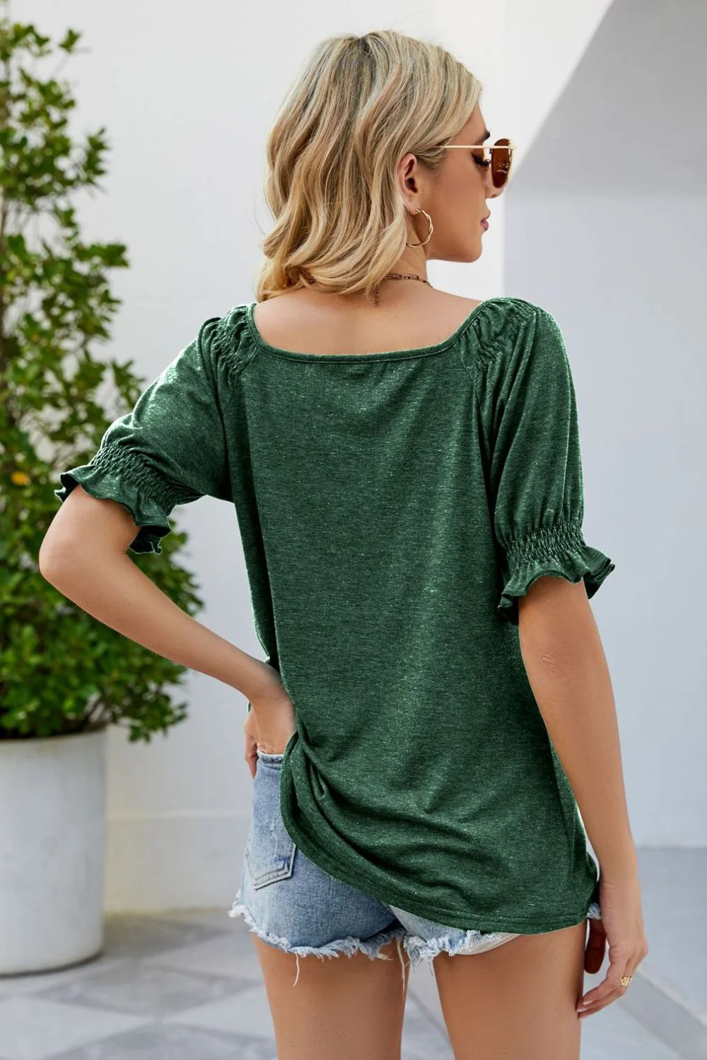 Short Flounce Sleeve Top - Image 15