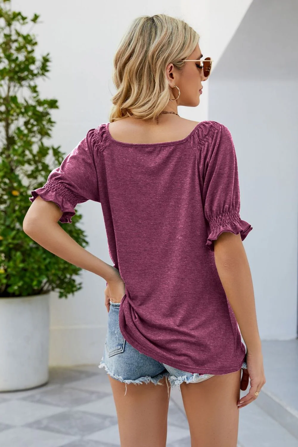 Short Flounce Sleeve Top - Image 27