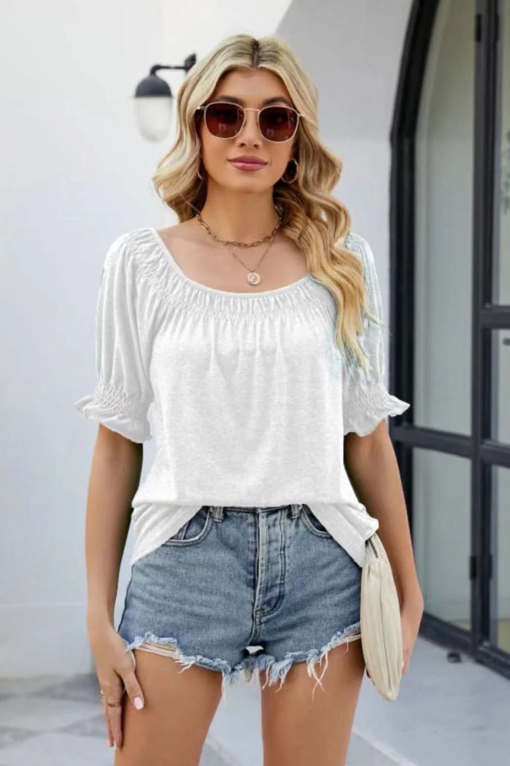 Short Flounce Sleeve Top - Image 5