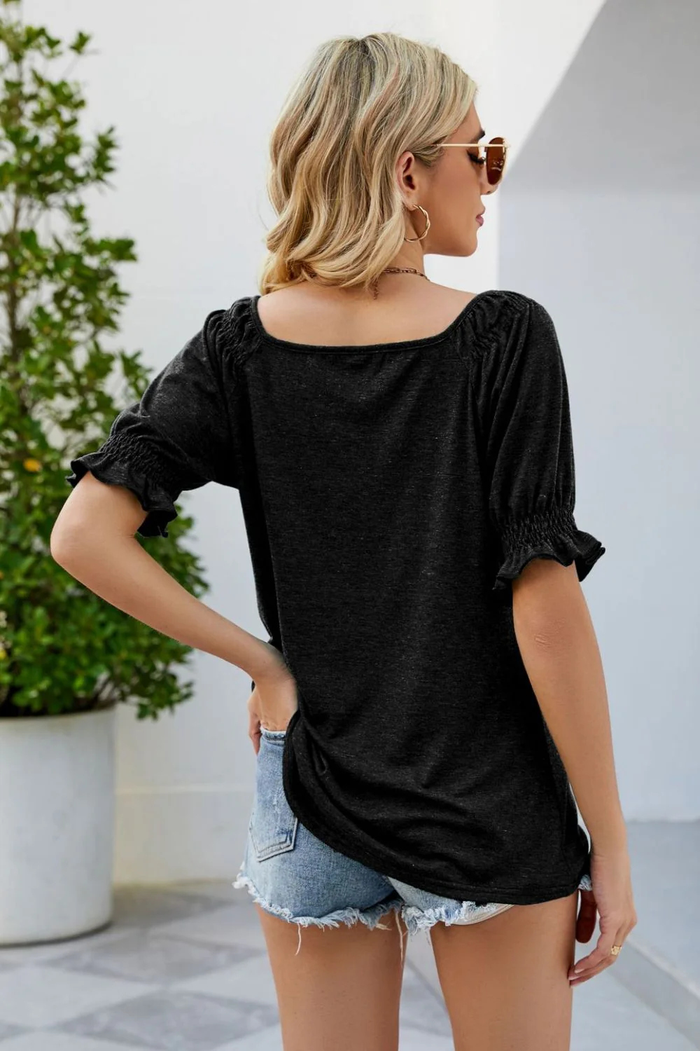 Short Flounce Sleeve Top - Image 9