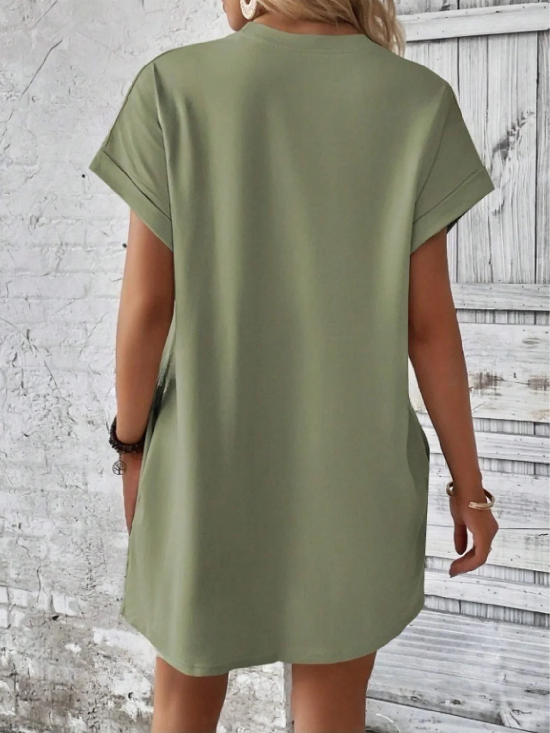 Short Sleeve Mini Tee Dress with Pockets - Image 13