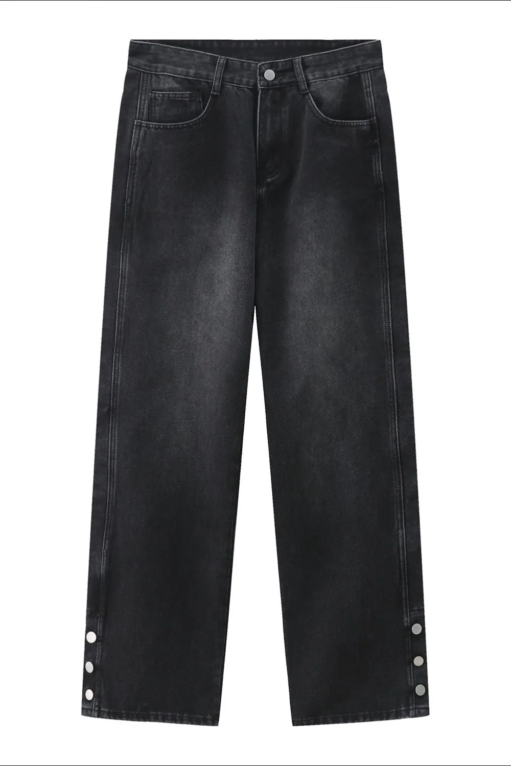 Side Slit Baggy Jeans with Pockets - Image 6