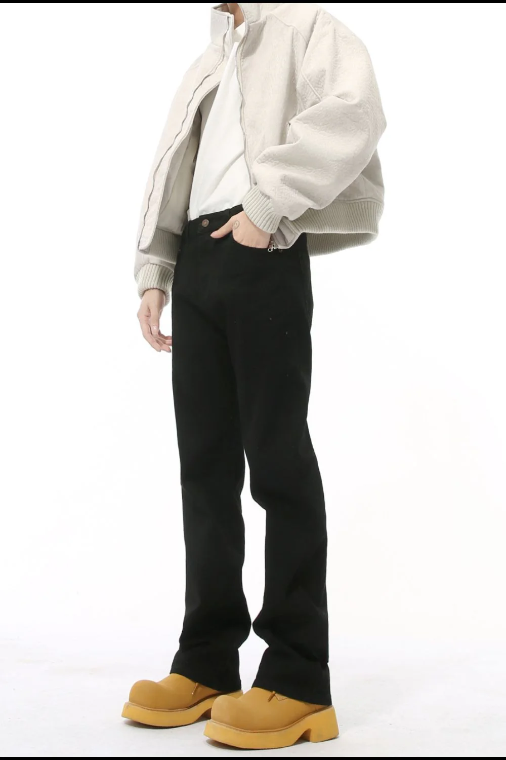 Side Zipper Slim Jeans - Image 2