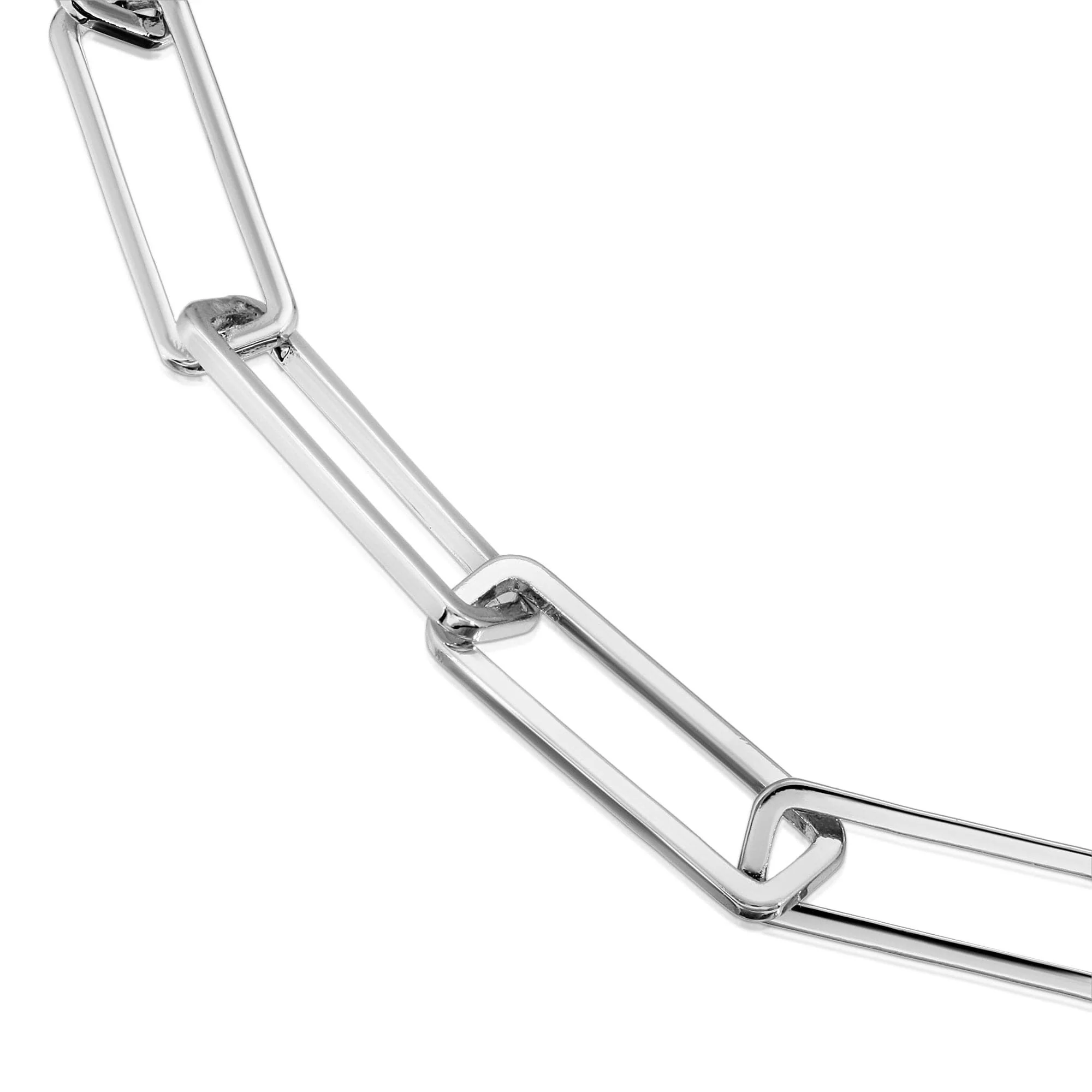 Silver Large Rectangle Link Chain by eklexic jewelry - Image 2