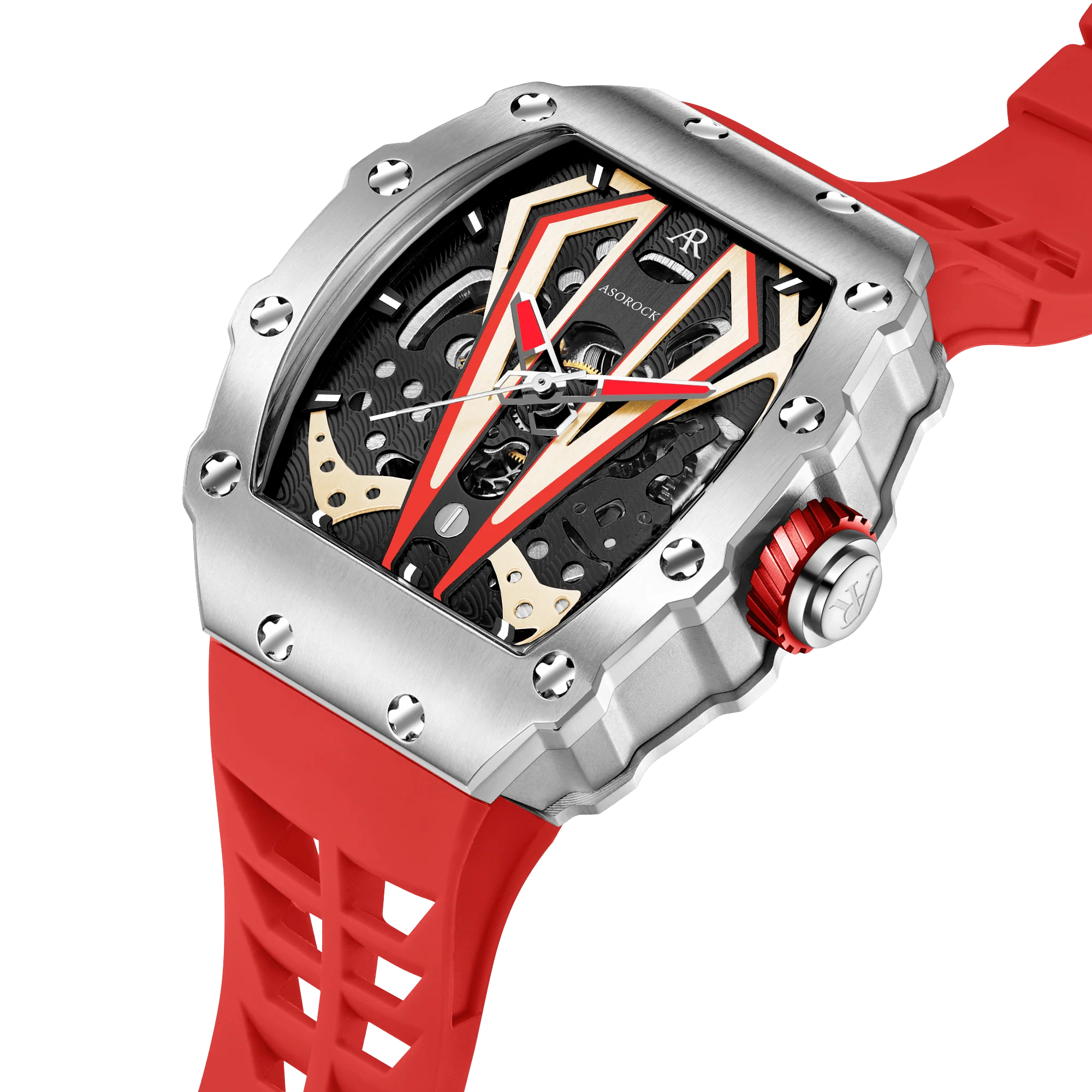Silver/red Motorsport V2 automatic by ASOROCK WATCHES - Image 2