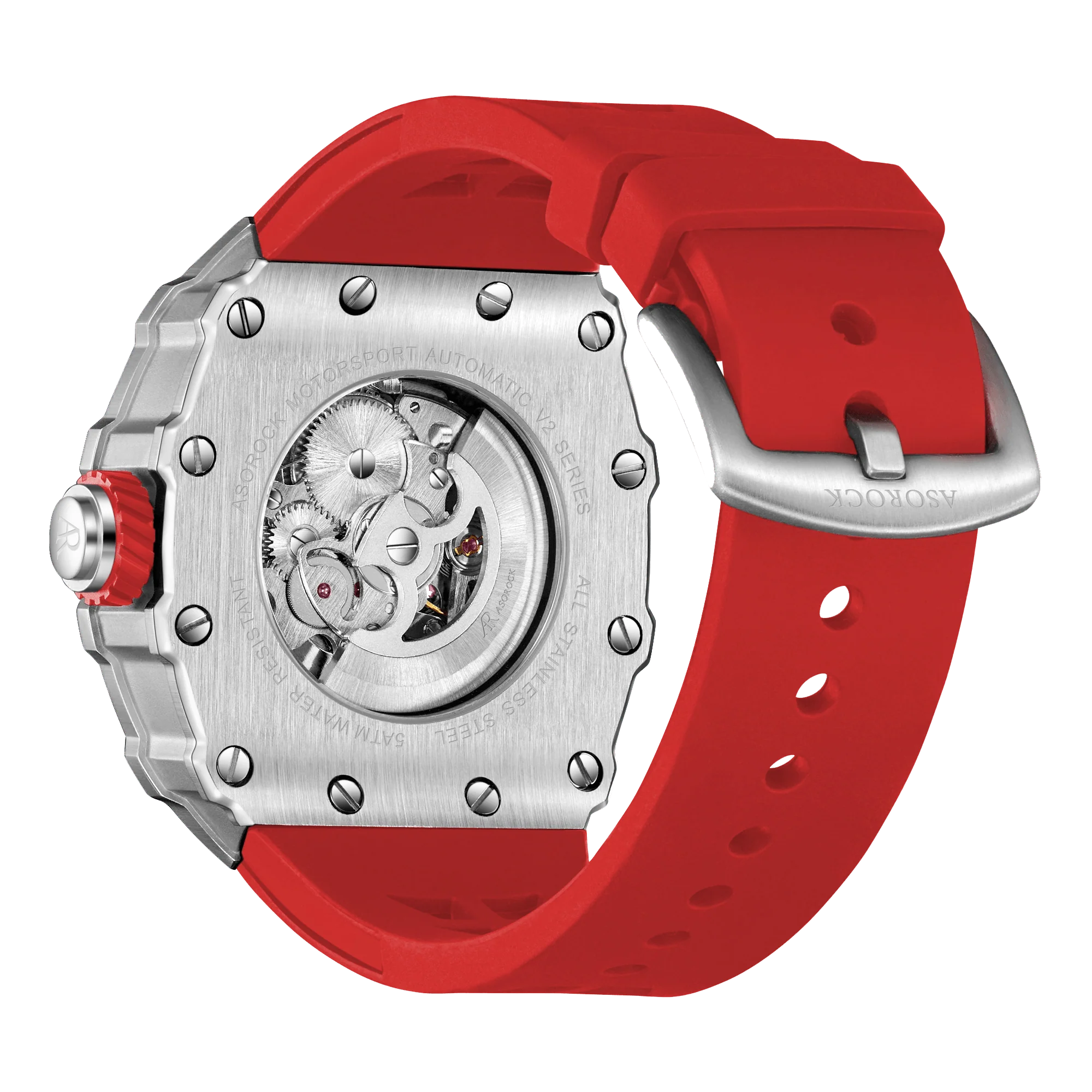 Silver/red Motorsport V2 automatic by ASOROCK WATCHES - Image 3