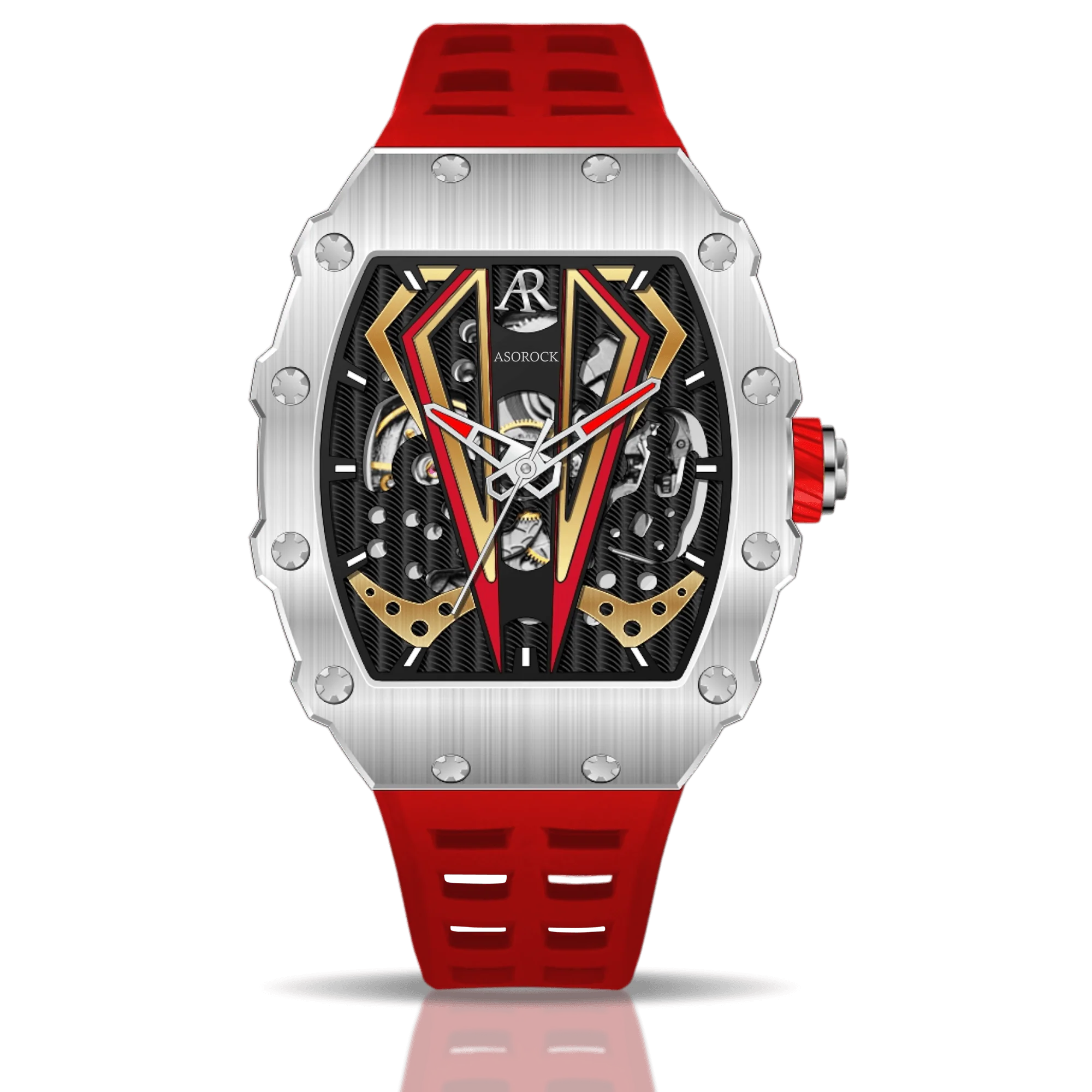 Silver/red Motorsport V2 automatic by ASOROCK WATCHES - Image 5