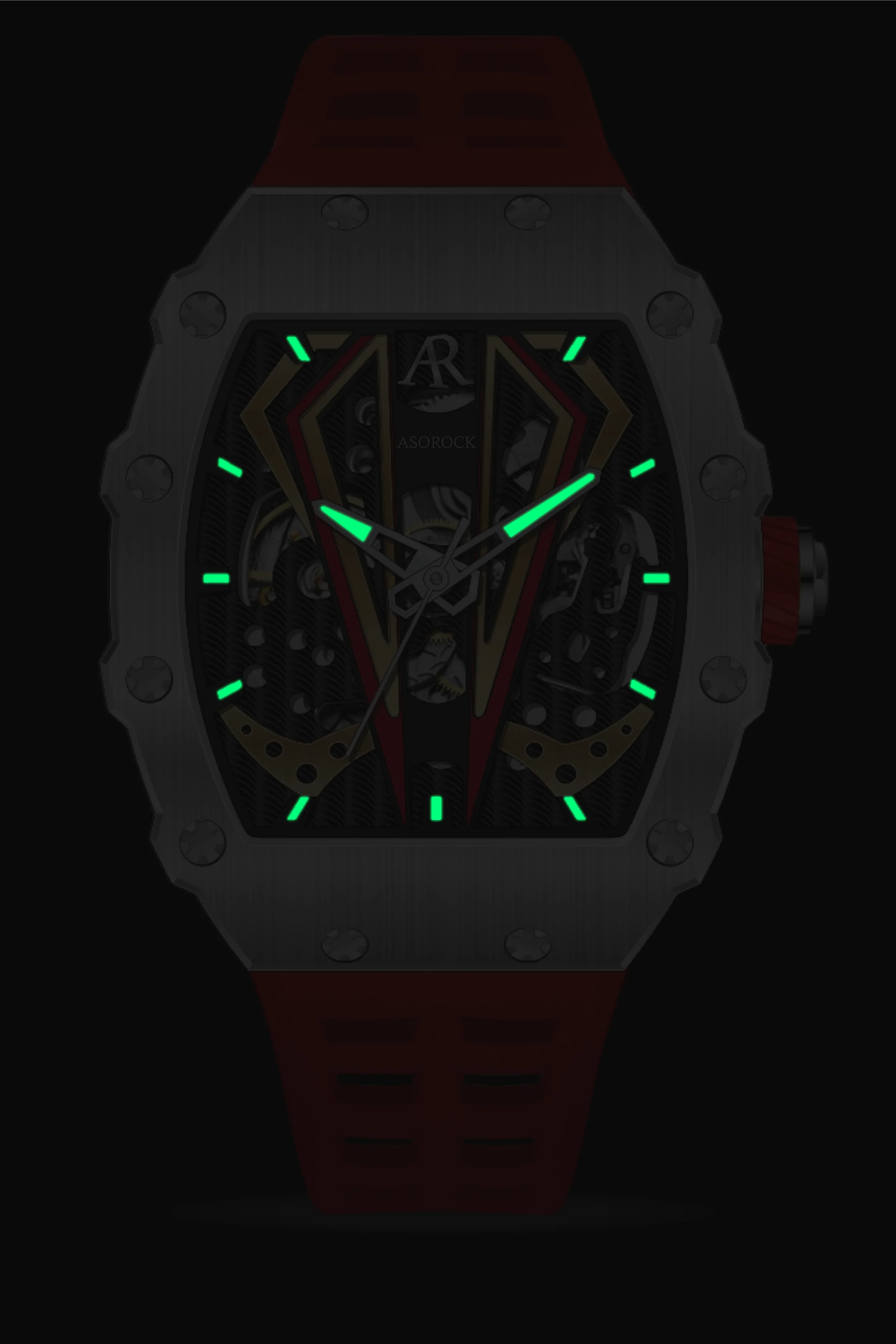 Silver/red Motorsport V2 automatic by ASOROCK WATCHES - Image 6