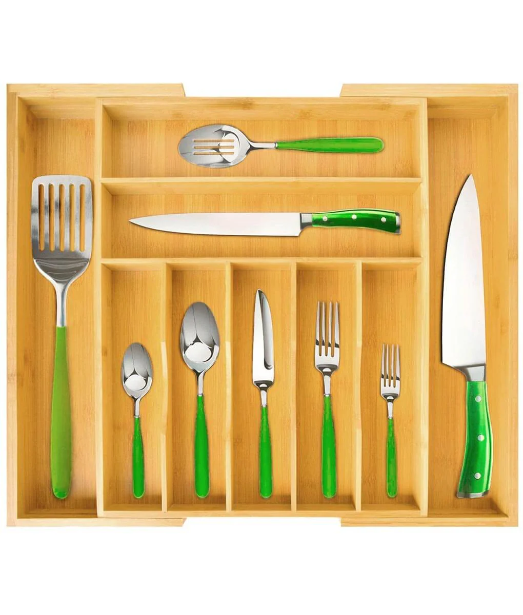 Silverware Drawer Organizer 9 Slots by Royal Craft Wood - Image 3