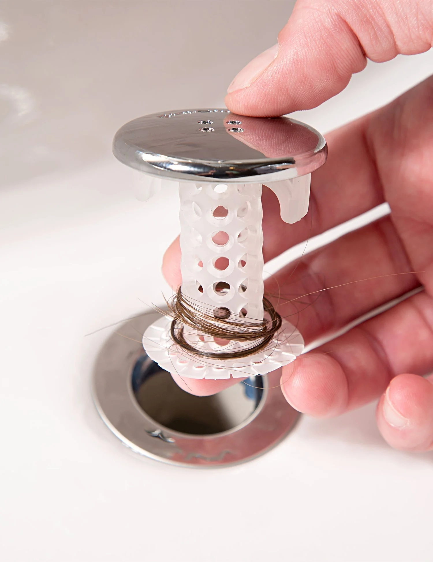 SinkShroom (Chrome Edition) The Hair Catcher That Prevents Clogged Bathroom Sink Drains by TubShroom.com - Image 4