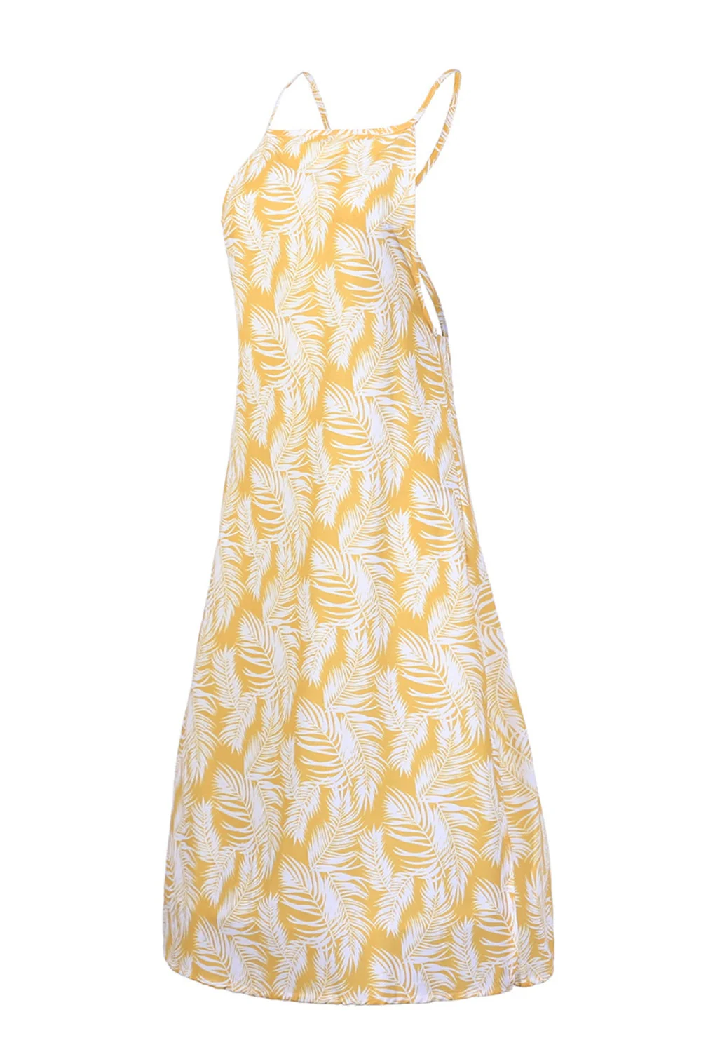 Slit Crisscross Printed Sleeveless Cami Dress - Image 4