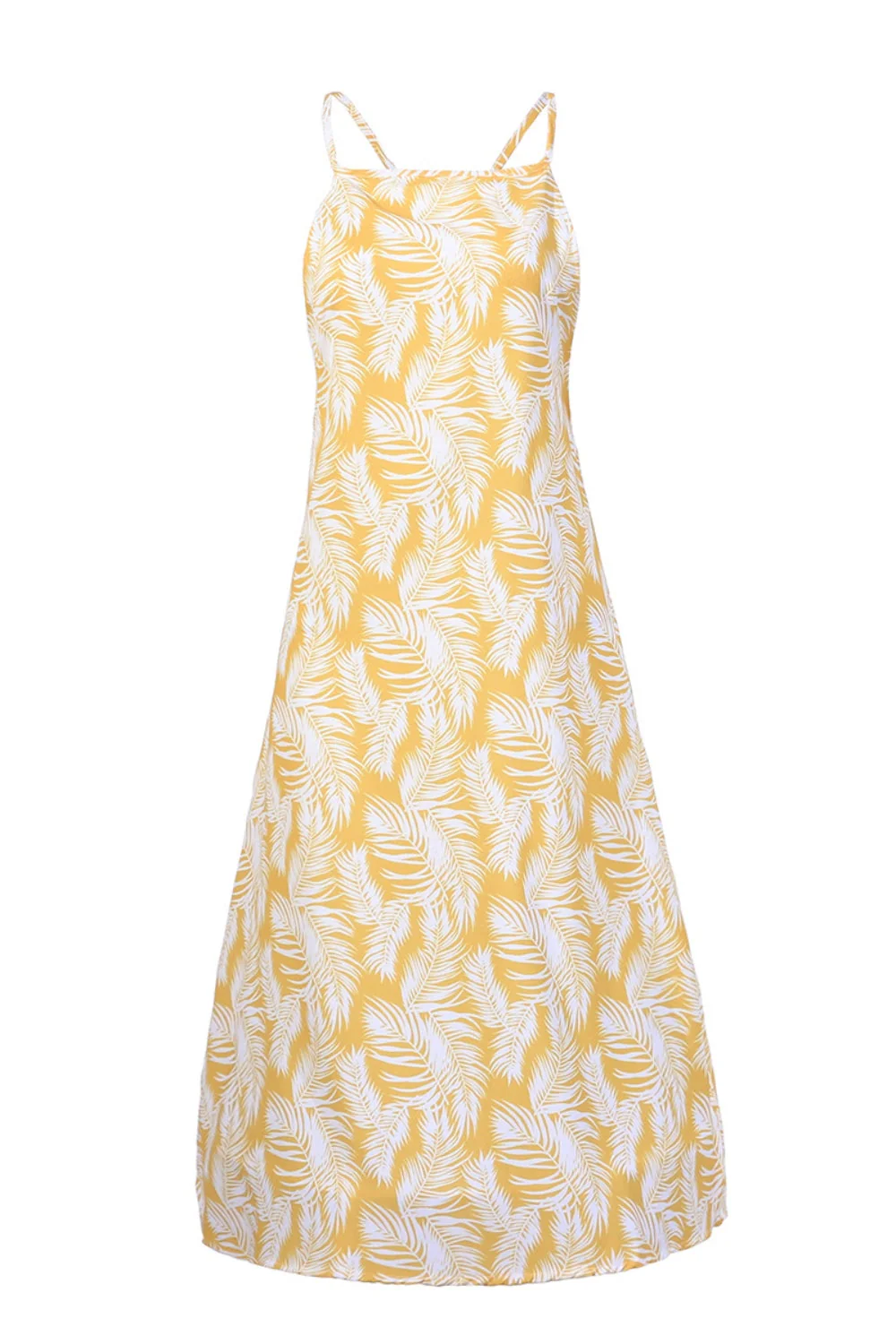 Slit Crisscross Printed Sleeveless Cami Dress - Image 6