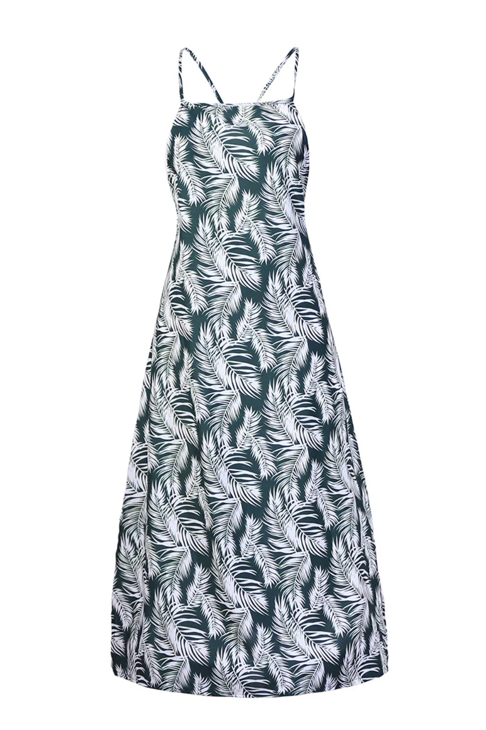Slit Crisscross Printed Sleeveless Cami Dress - Image 8