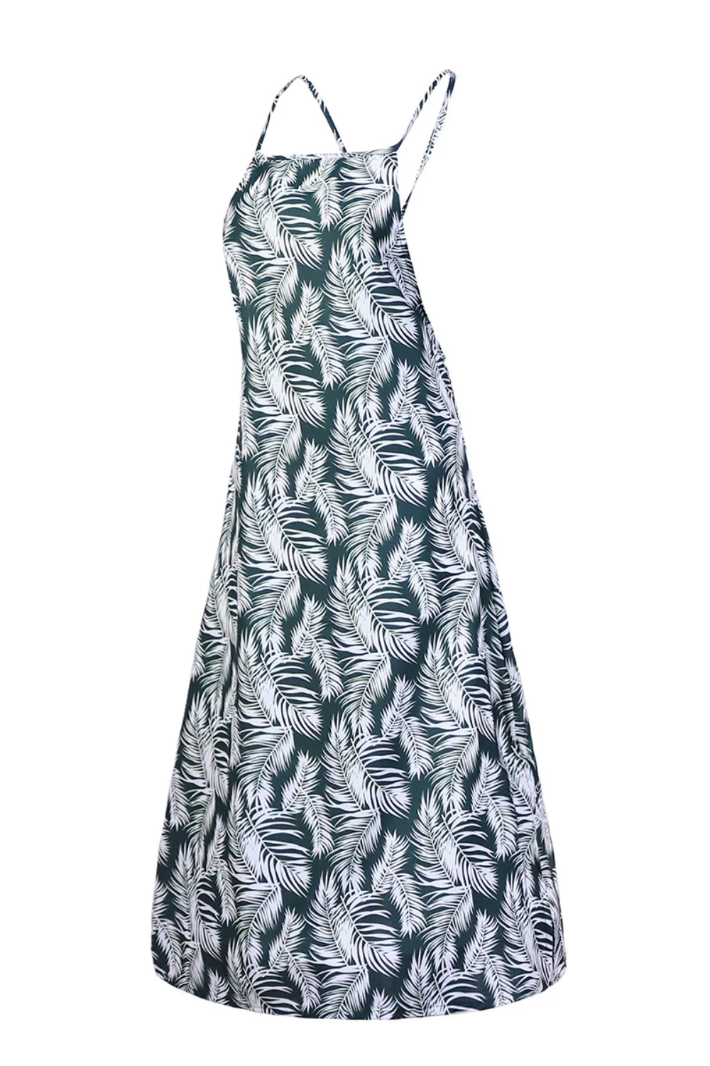 Slit Crisscross Printed Sleeveless Cami Dress - Image 9