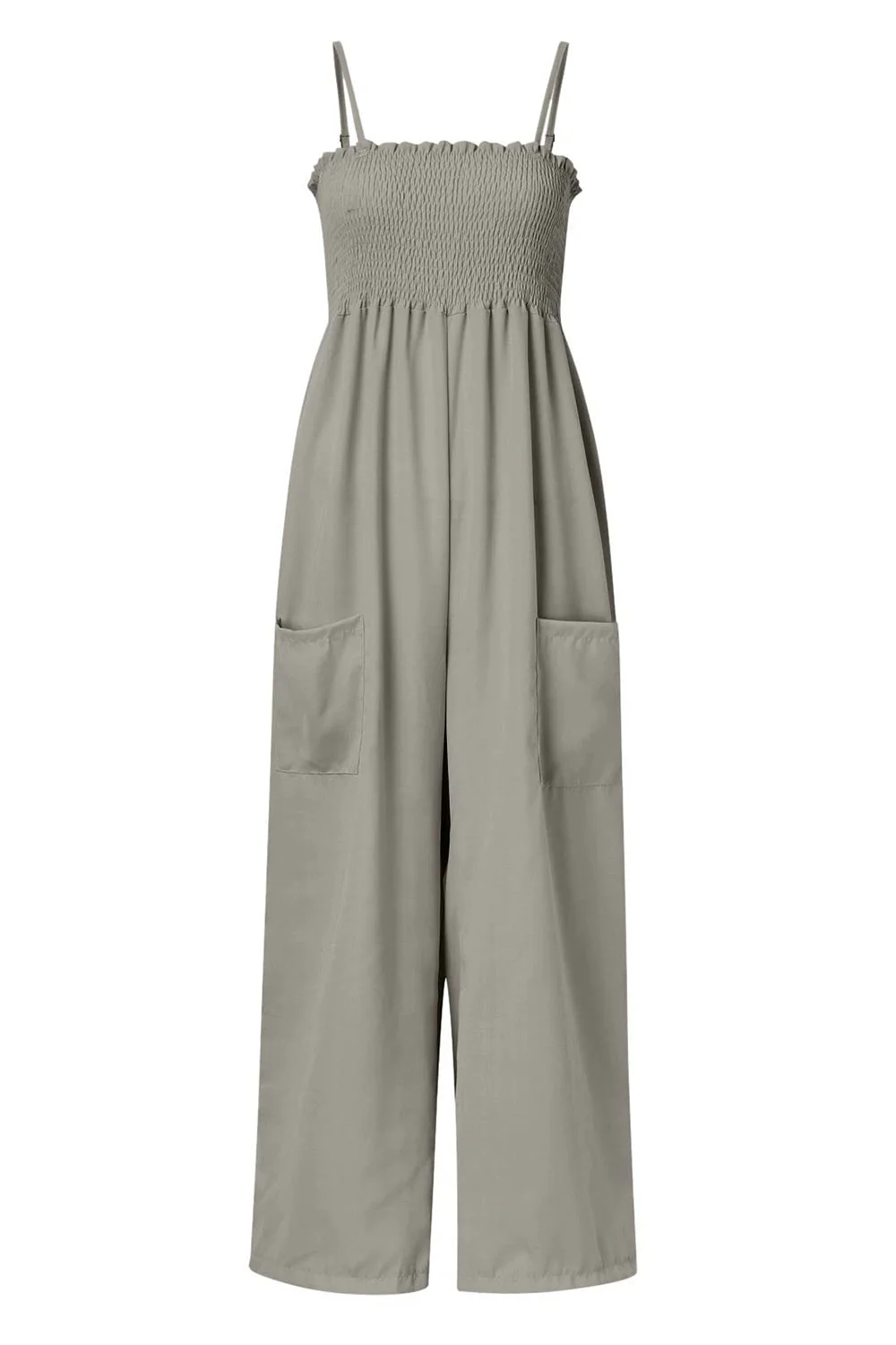 Smocked Spaghetti Strap Wide Leg Jumpsuit - Image 11