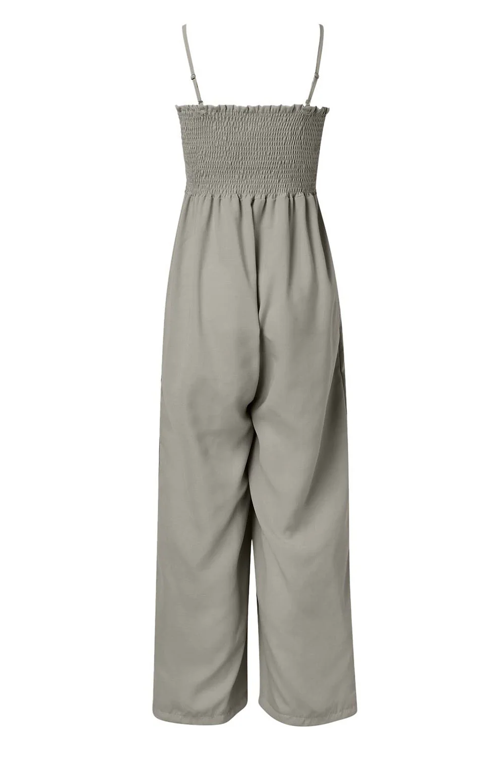 Smocked Spaghetti Strap Wide Leg Jumpsuit - Image 12