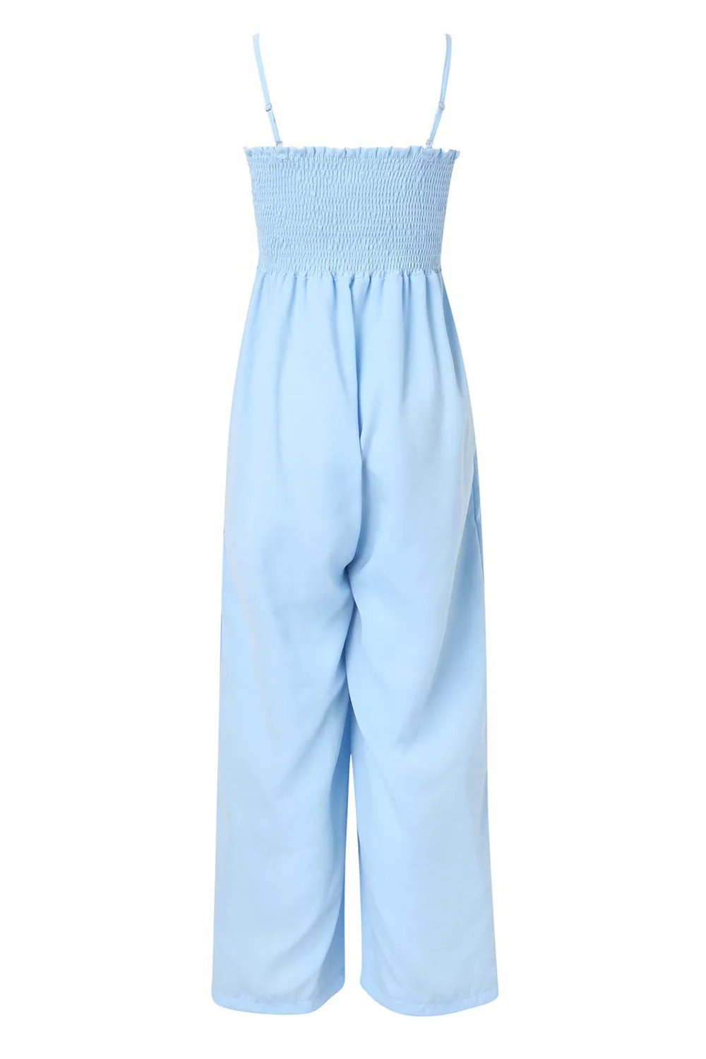 Smocked Spaghetti Strap Wide Leg Jumpsuit - Image 15