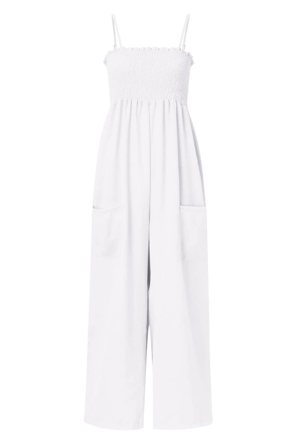 Smocked Spaghetti Strap Wide Leg Jumpsuit - Image 5