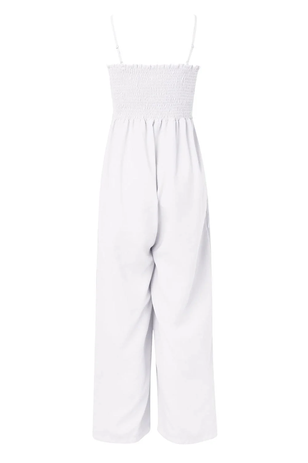 Smocked Spaghetti Strap Wide Leg Jumpsuit - Image 6