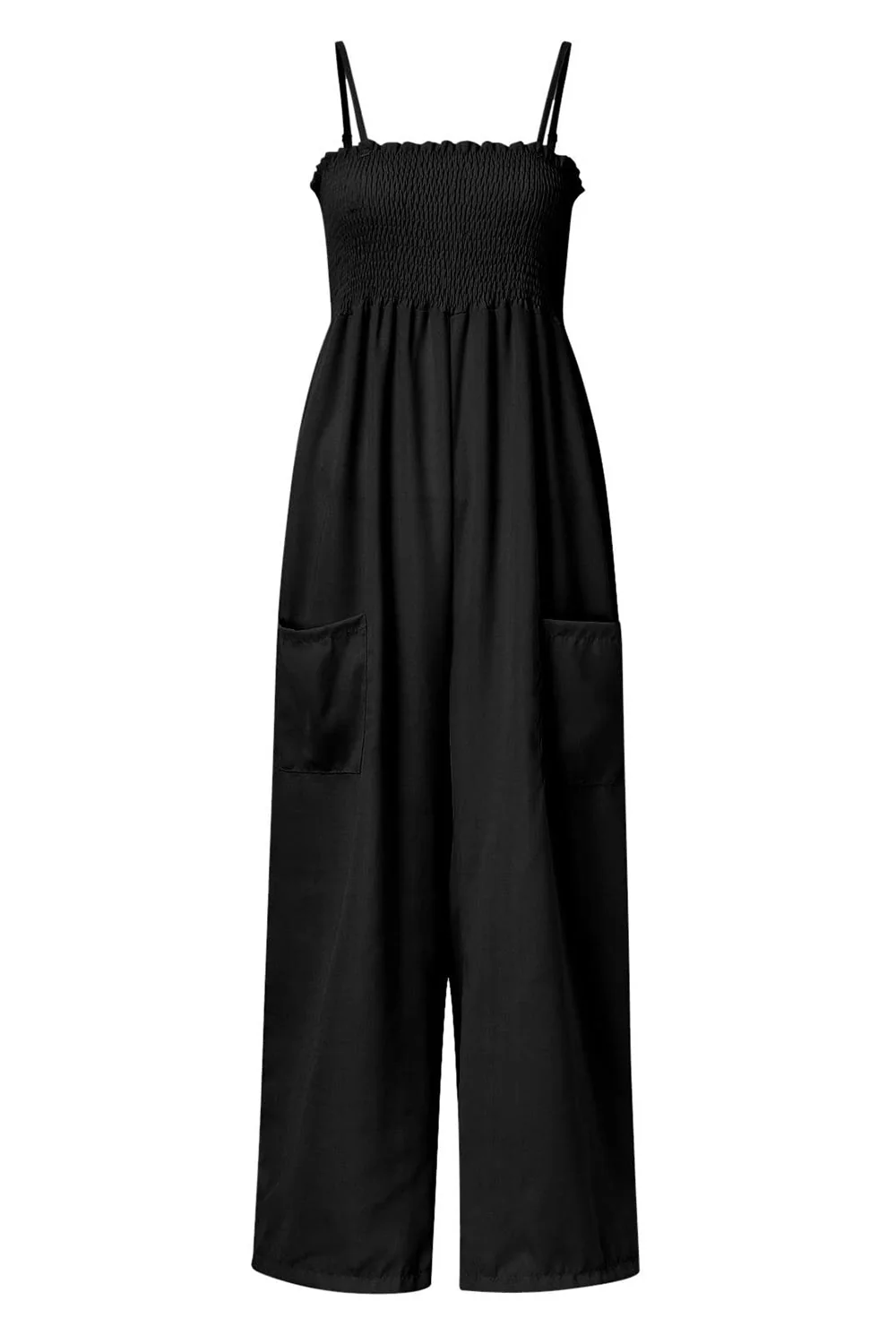 Smocked Spaghetti Strap Wide Leg Jumpsuit - Image 8