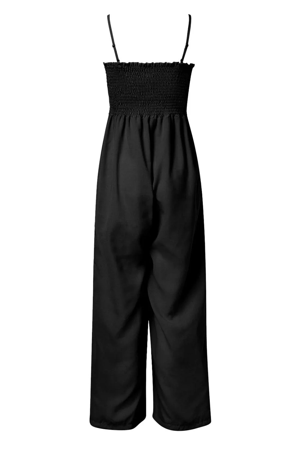 Smocked Spaghetti Strap Wide Leg Jumpsuit - Image 9