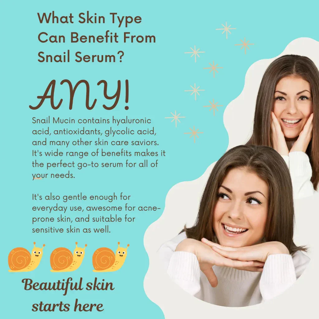 Snail Mucin Serum with Vitamin C & E by Rosie Claire Cosmetics - Image 4