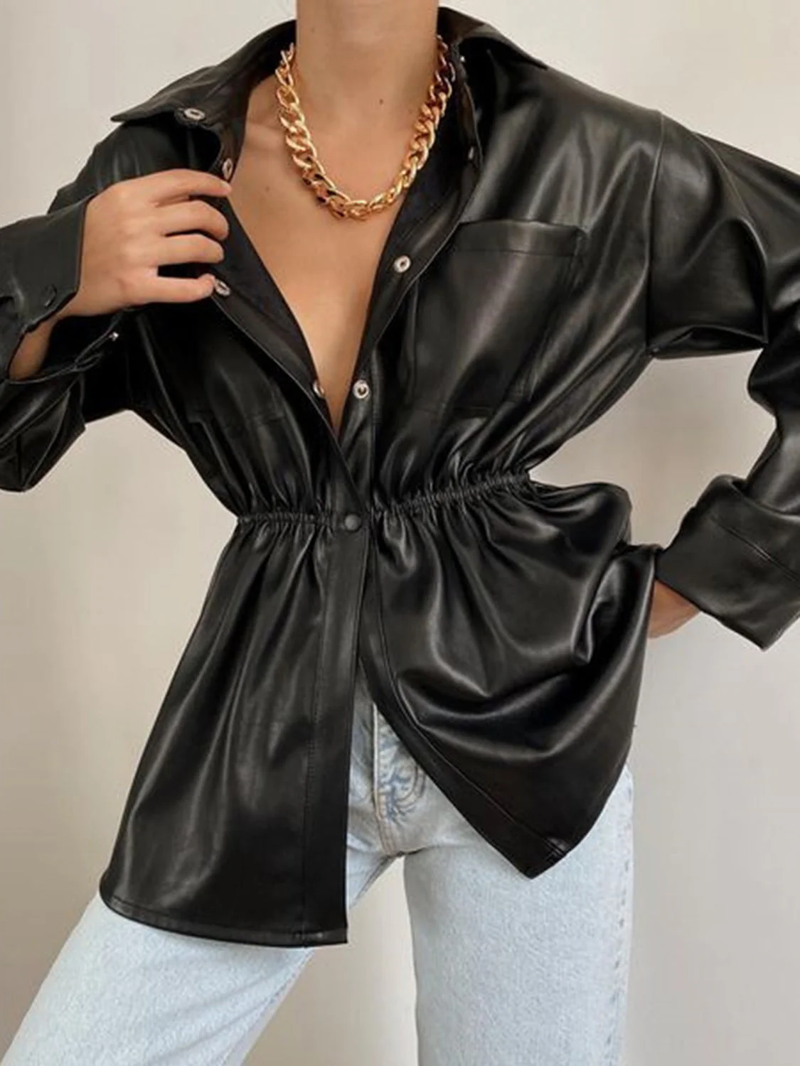 Snap Down Collared Jacket - Image 3
