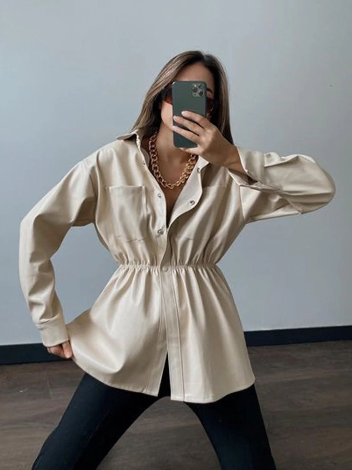 Snap Down Collared Jacket - Image 5