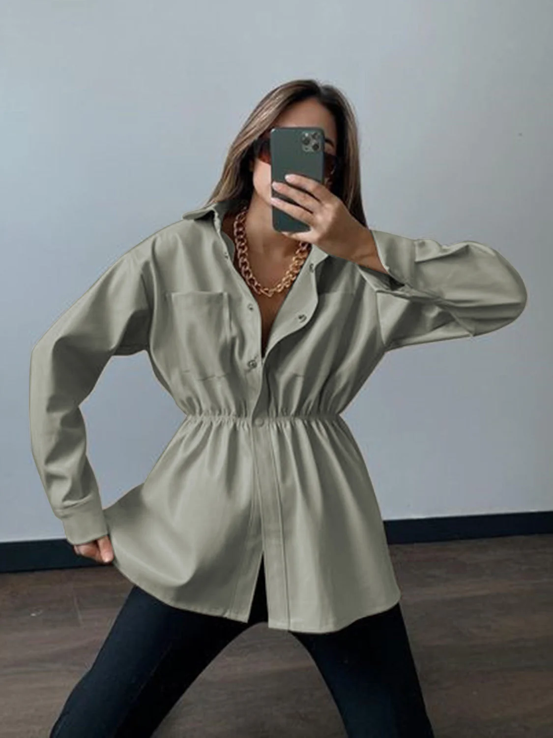 Snap Down Collared Jacket - Image 7