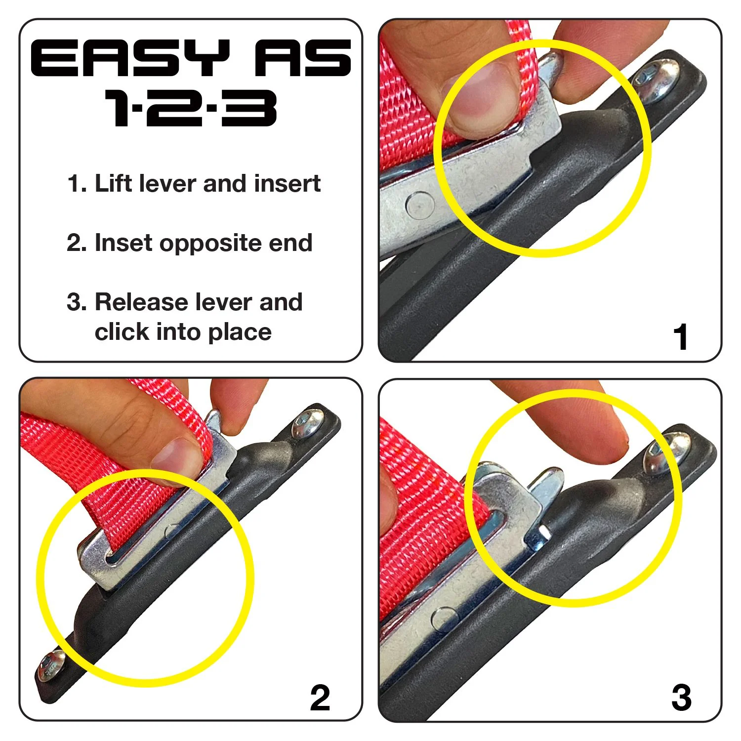 SNAP-LOC 2 in x 12 ft E-Track Ratchet Strap Tie-Down 4,400 lb by SNAP-LOC CARGO CONTROL - Image 4